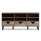 Baxton Studio Wales Modern and Contemporary Light Brown Wood 55-Inch TV Stand Baxton Studio restaurant furniture, hotel furniture, commercial furniture, wholesale living room furniture, wholesale TV stands, classic TV stands